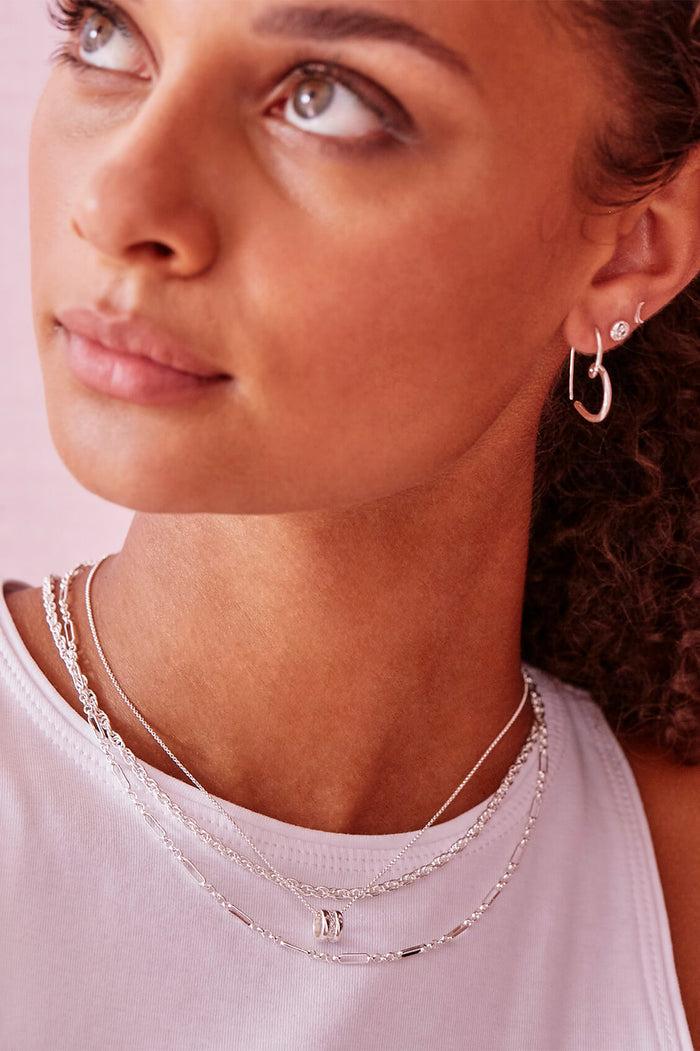 Estella Bartlett Twisted Rope Chain Necklace Silver Plated