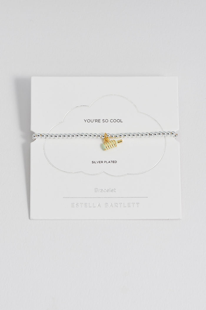 estella bartlett Twister Lolly Bracelet Gold and Silver Plated Packaging Message: You're So Cool