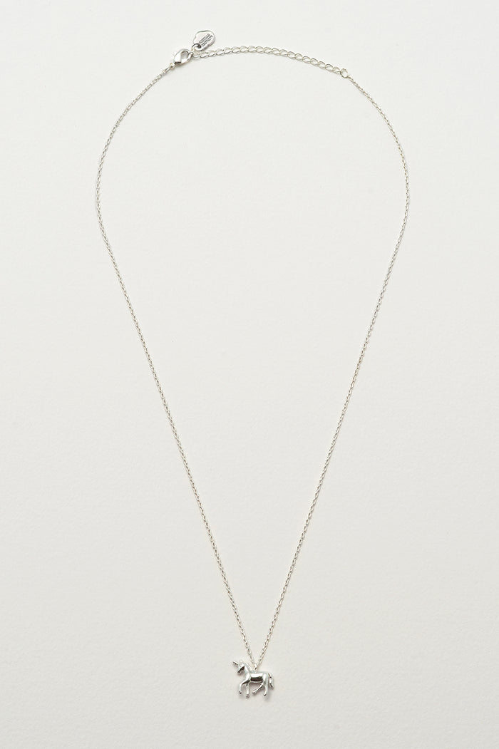 Estella Bartlett Unicorn Necklace Silver Plated Packaging Message: Treasure Me