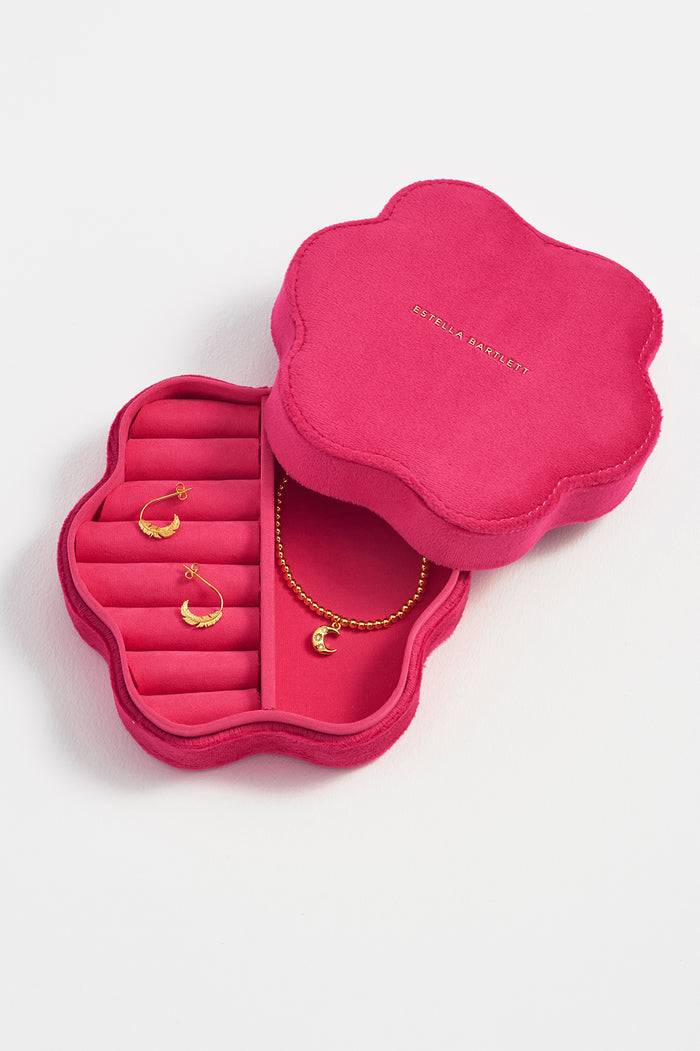 Estella Bartlett Wavy Jewellery Box Hot Pink Velvet