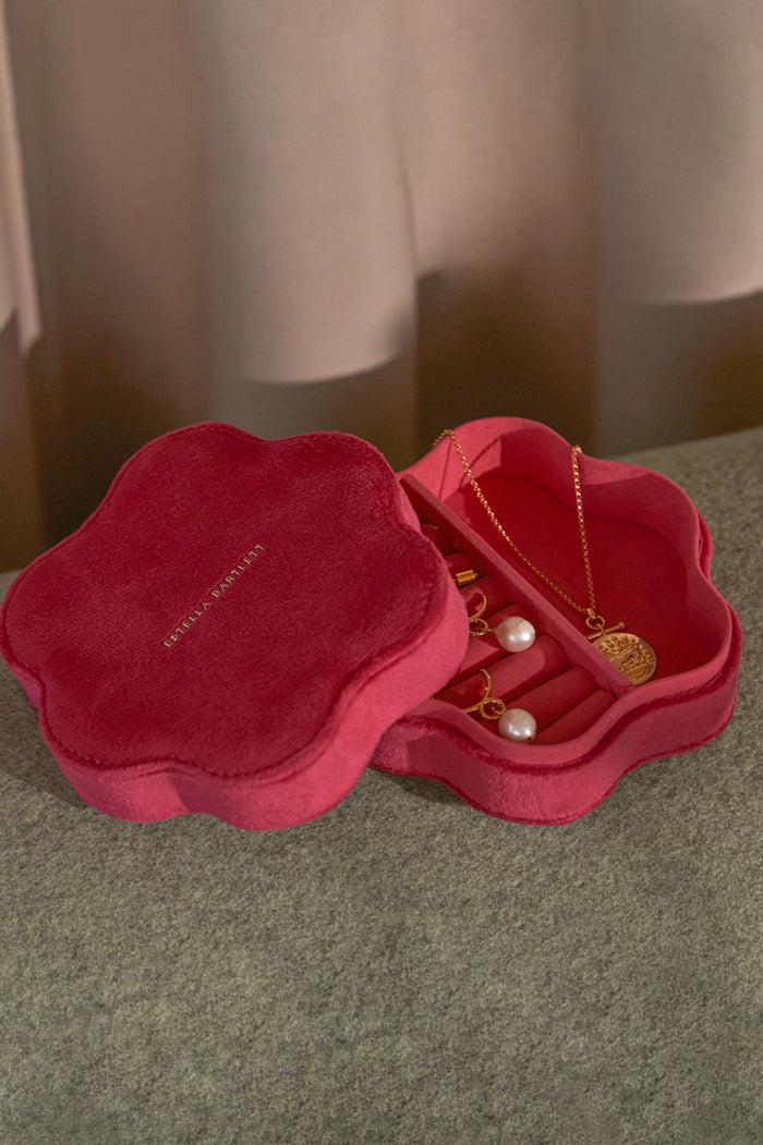 Estella Bartlett Wavy Jewellery Box Hot Pink Velvet