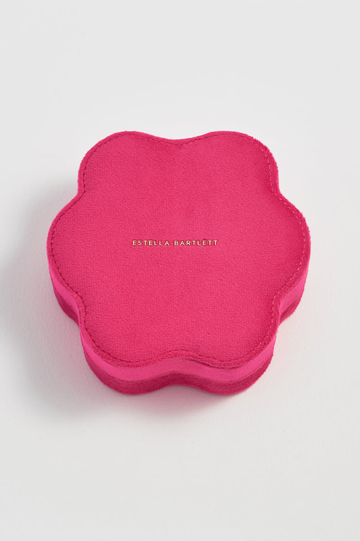 estella bartlett Wavy Jewellery Box Hot Pink Velvet