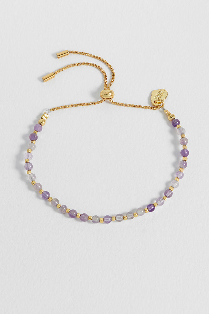 Estella Bartlett Wellness Amethyst Gemstone Amelia Bracelet Gold Plated | Clarity Packaging Message: Clarity