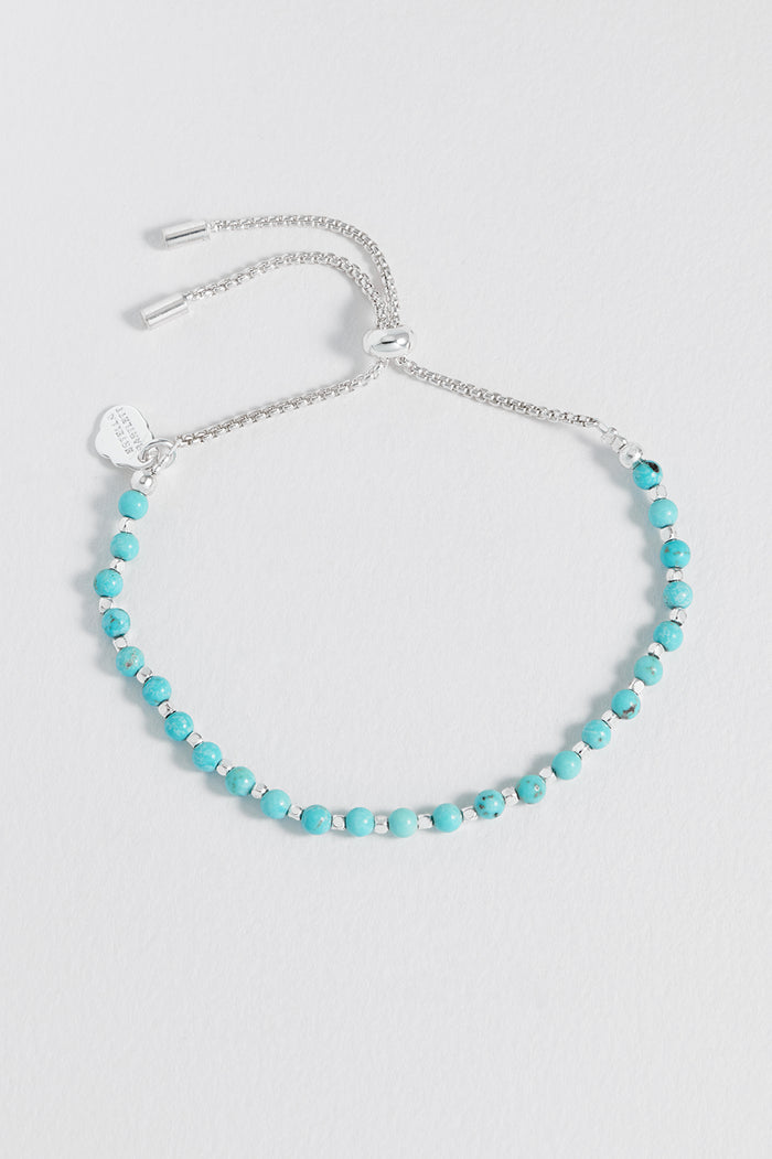 Estella Bartlett Wellness Howlite Gemstone Amelia Bracelet Silver Plated | Balance Packaging Message: Balance