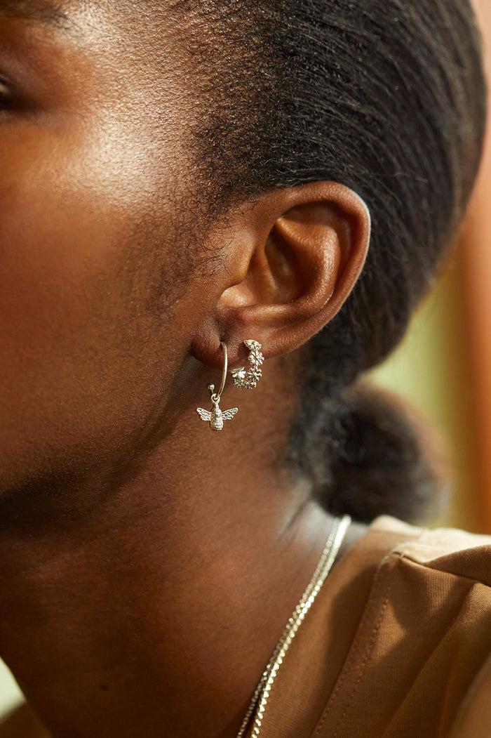 Estella Bartlett Wildflower Daisy Chain Hoop Earrings Silver Plated