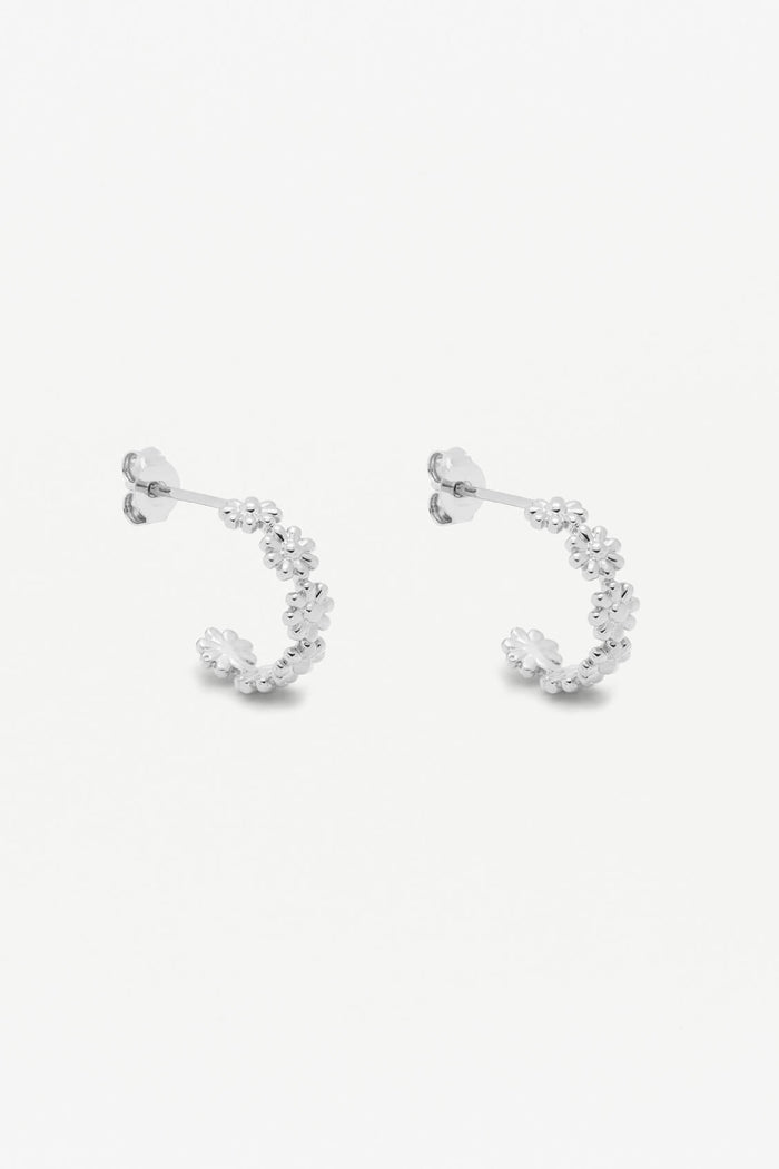 estella bartlett Wildflower Daisy Chain Hoop Earrings Silver Plated