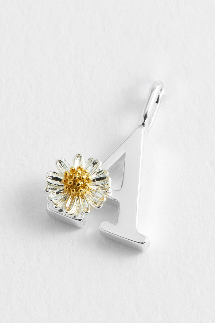 Estella Bartlett Wildflower Initial Charm Silver Plated | A