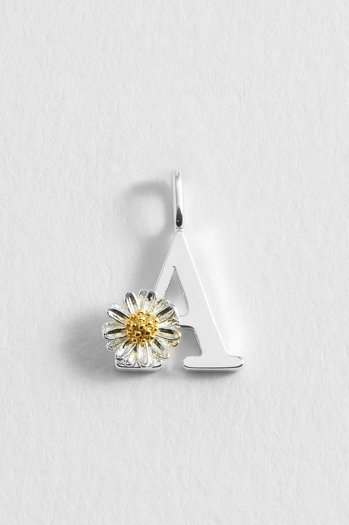 estella bartlett Wildflower Initial Charm Silver Plated | A