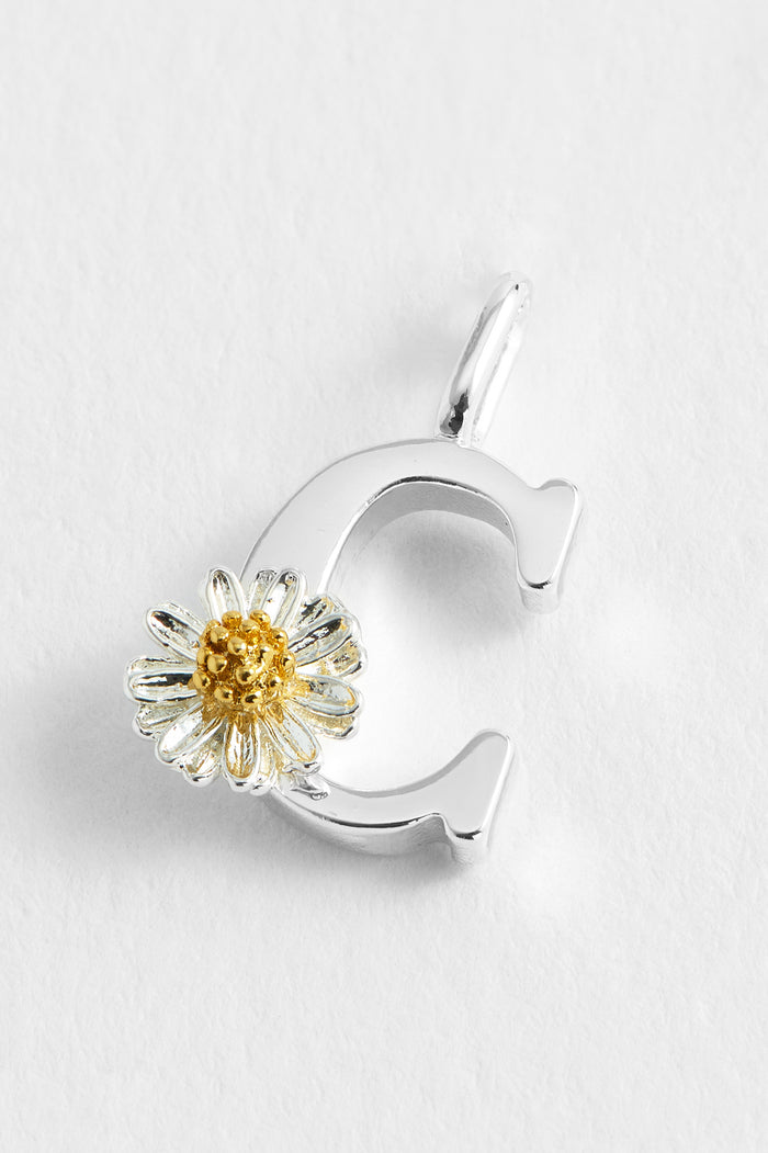 Estella Bartlett Wildflower Initial Charm Silver Plated | C