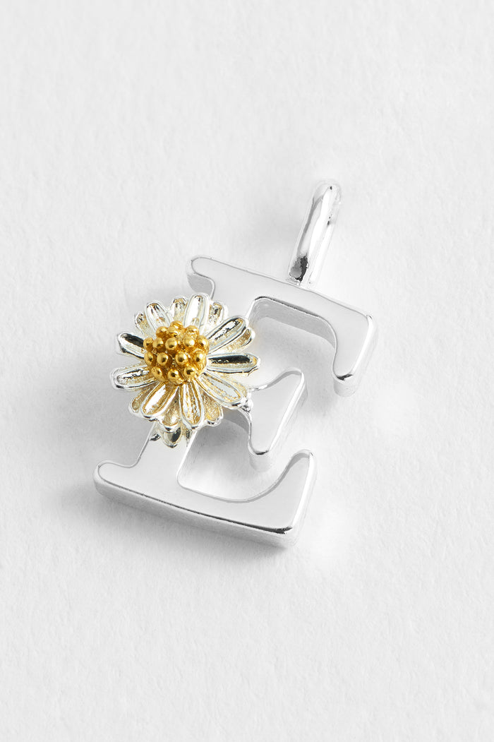 Estella Bartlett Wildflower Initial Charm Silver Plated | E