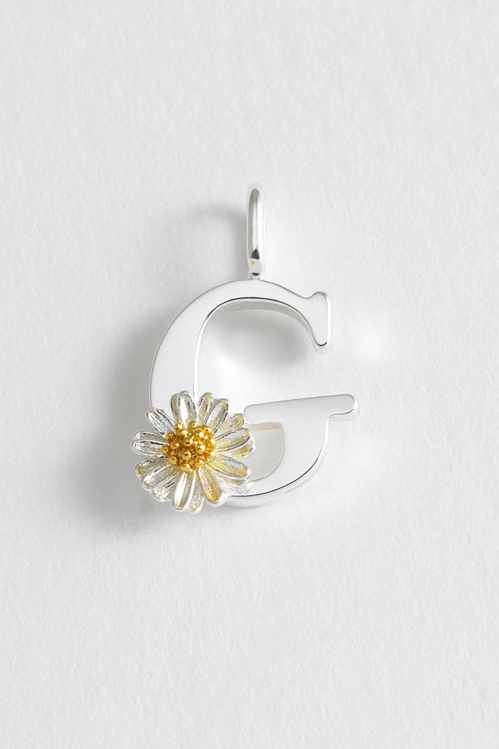 estella bartlett Wildflower Initial Charm Silver Plated | G