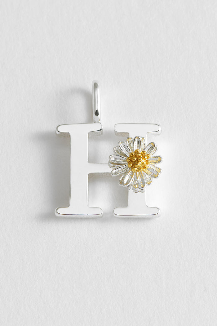 Estella Bartlett Wildflower Initial Charm Silver Plated | H