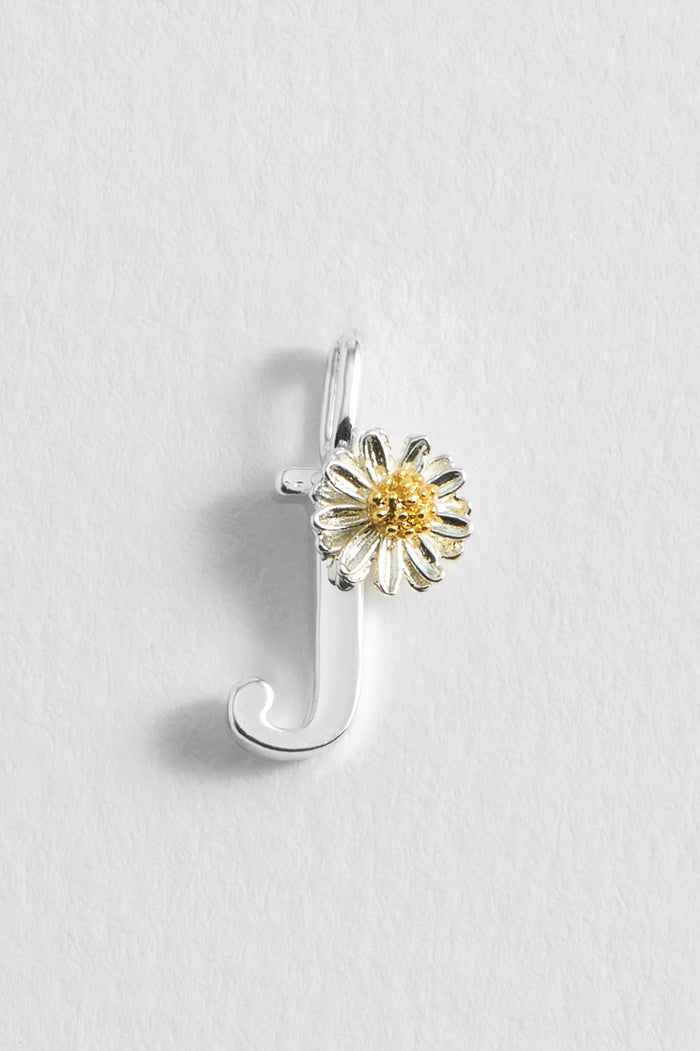 estella bartlett Wildflower Initial Charm Silver Plated | J
