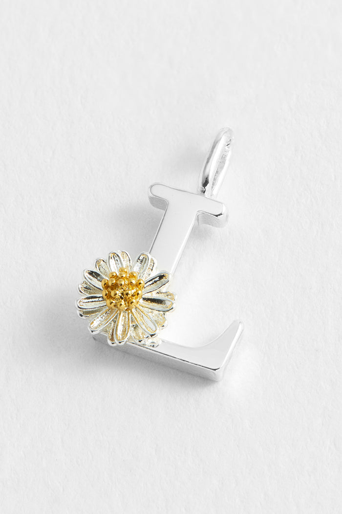 Estella Bartlett Wildflower Initial Charm Silver Plated | L