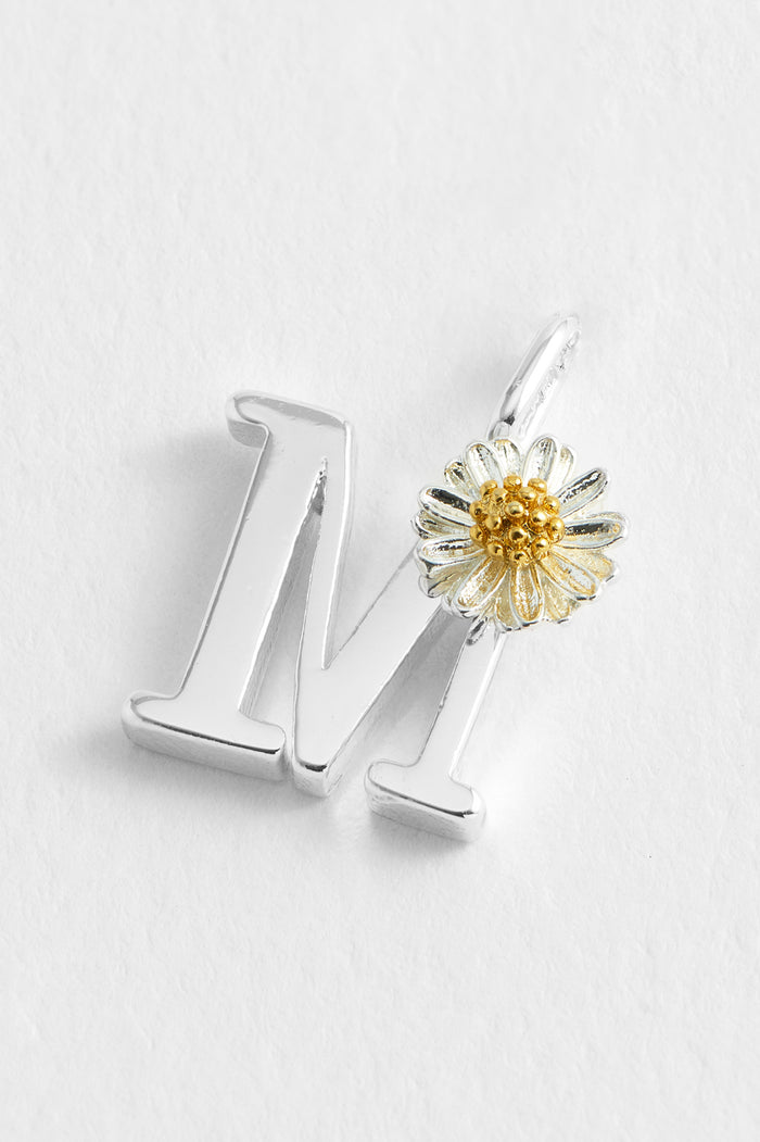 Estella Bartlett Wildflower Initial Charm Silver Plated | M