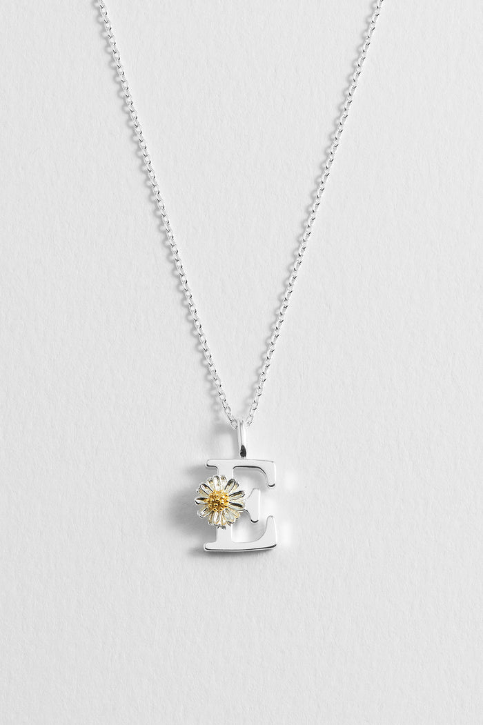 Estella Bartlett Wildflower Initial Pendant Silver Plated | E