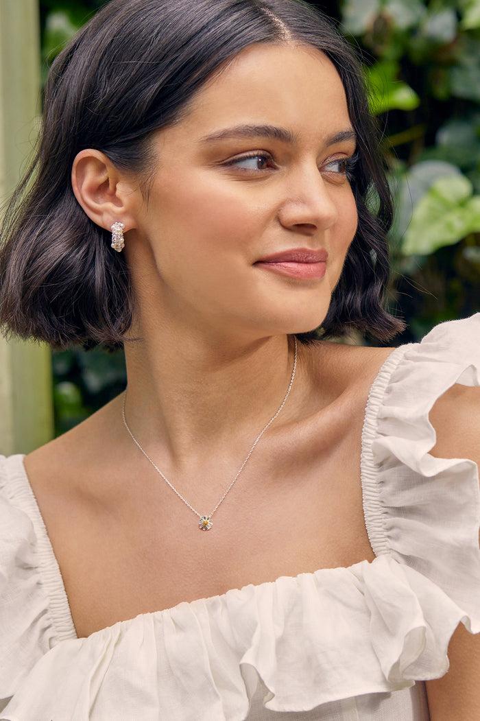 Estella Bartlett Wildflower Necklace Silver Plated Packaging Message: Wildflower