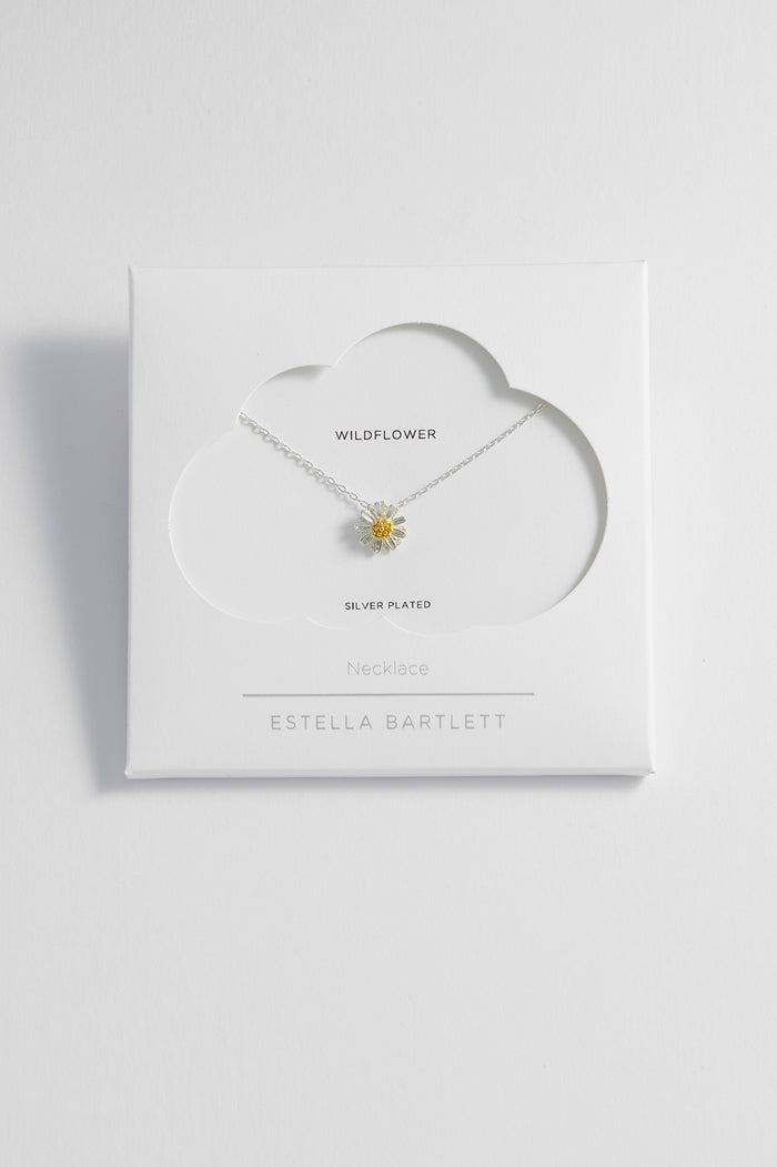 estella bartlett Wildflower Necklace Silver Plated Packaging Message: Wildflower