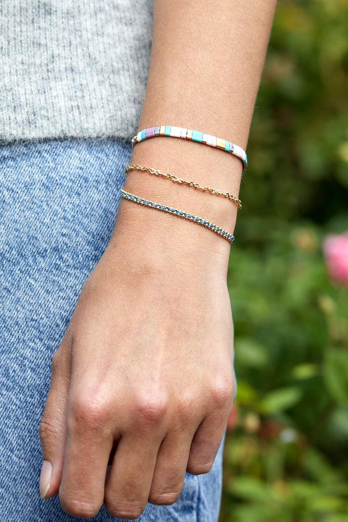 Estella Bartlett Woven Chain Bracelet Set Gold Plated Packaging Message: XOXO