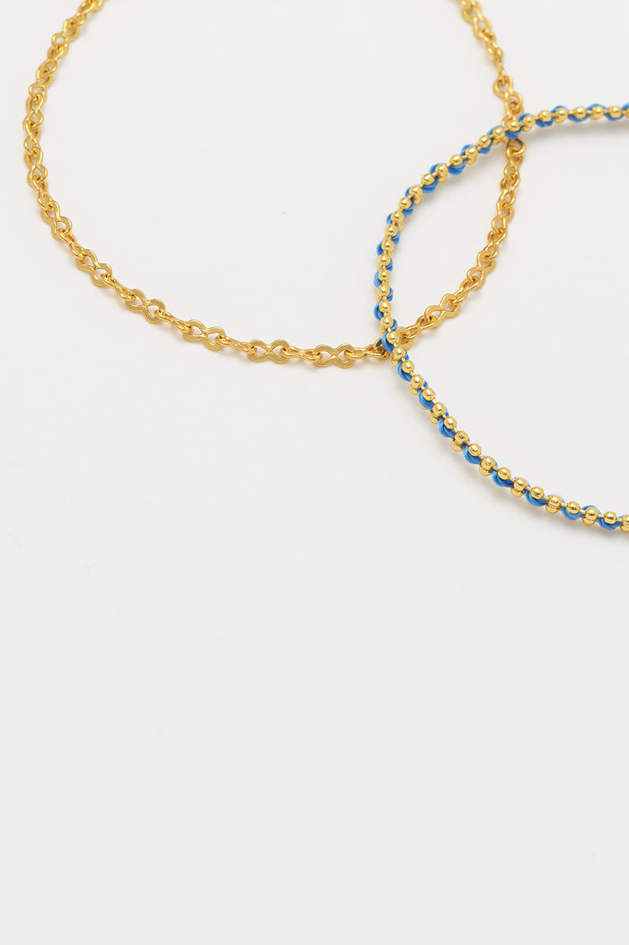 Estella Bartlett Woven Chain Bracelet Set Gold Plated Packaging Message: XOXO