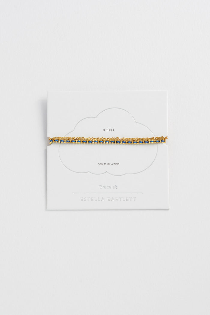 estella bartlett Woven Chain Bracelet Set Gold Plated Packaging Message: XOXO