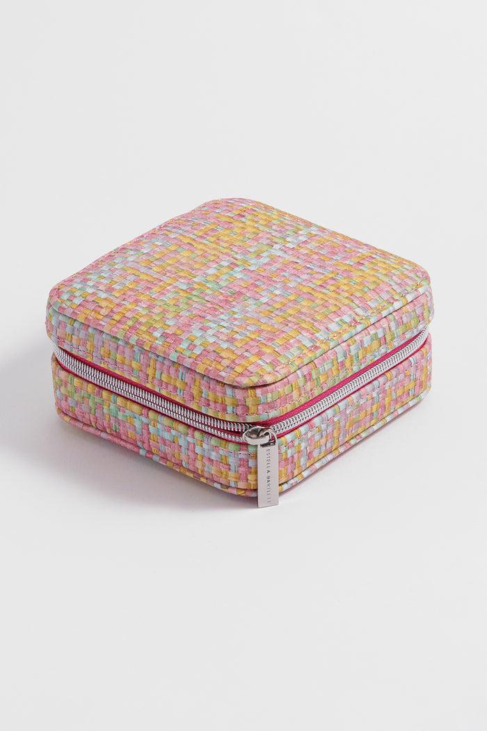 estella bartlett Woven Mini Square Jewellery Box Multi estella bartlett Woven Mini Square Jewellery Box Multi