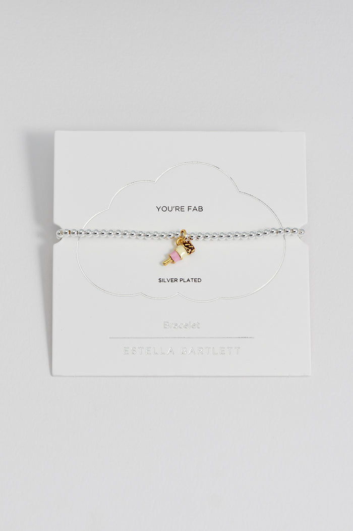estella bartlett You're Fab Lolly Bracelet Gold and Silver Plated Packaging Message: You're Fab