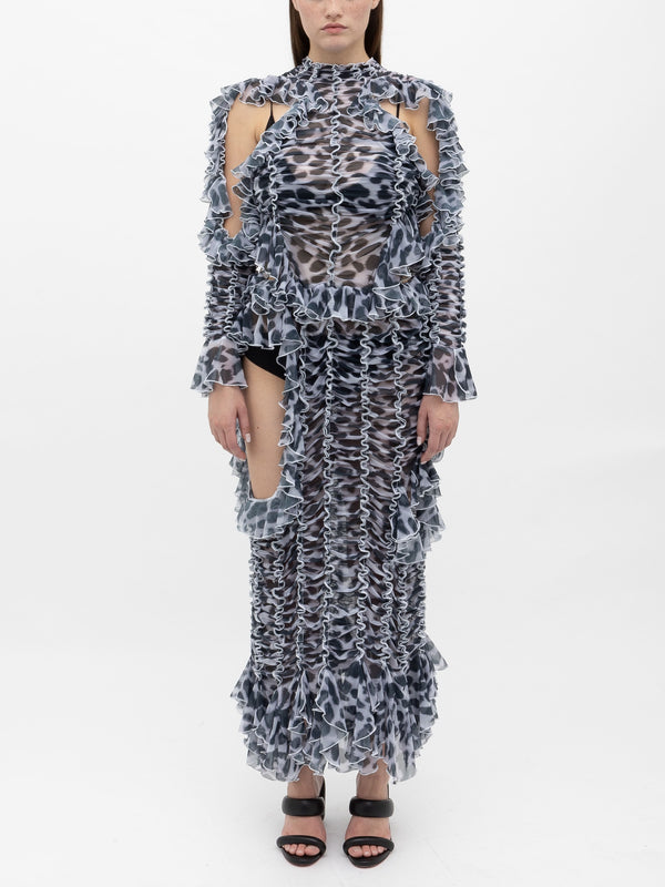 Ester Manas Dalmatian Signature Peephole Ruched Dress