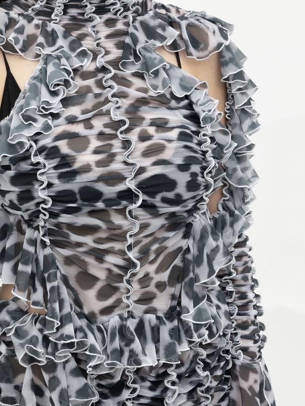 Ester Manas Dalmatian Signature Peephole Ruched Dress