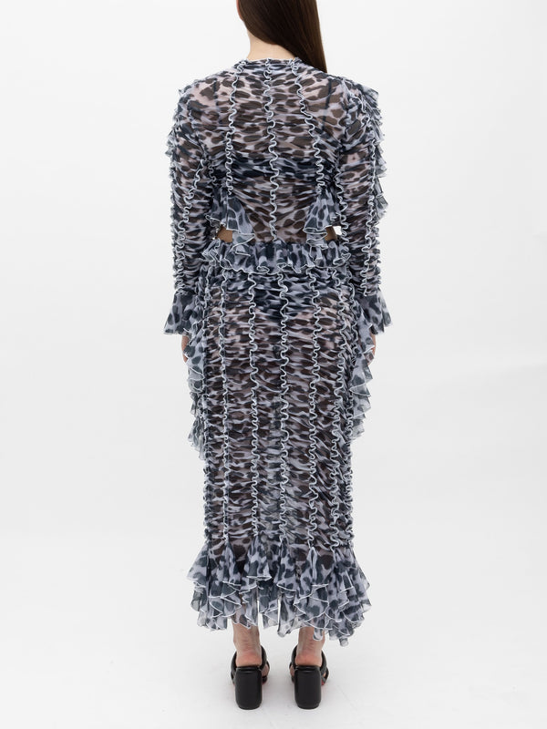 Ester Manas Dalmatian Signature Peephole Ruched Dress