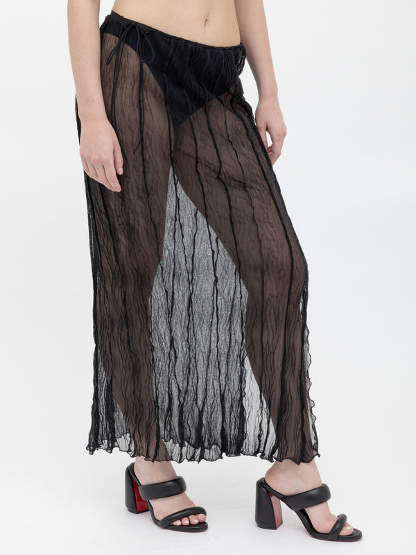 Ester Manas Black Crumpled Long Skirt