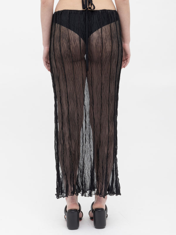 Ester Manas Black Crumpled Long Skirt