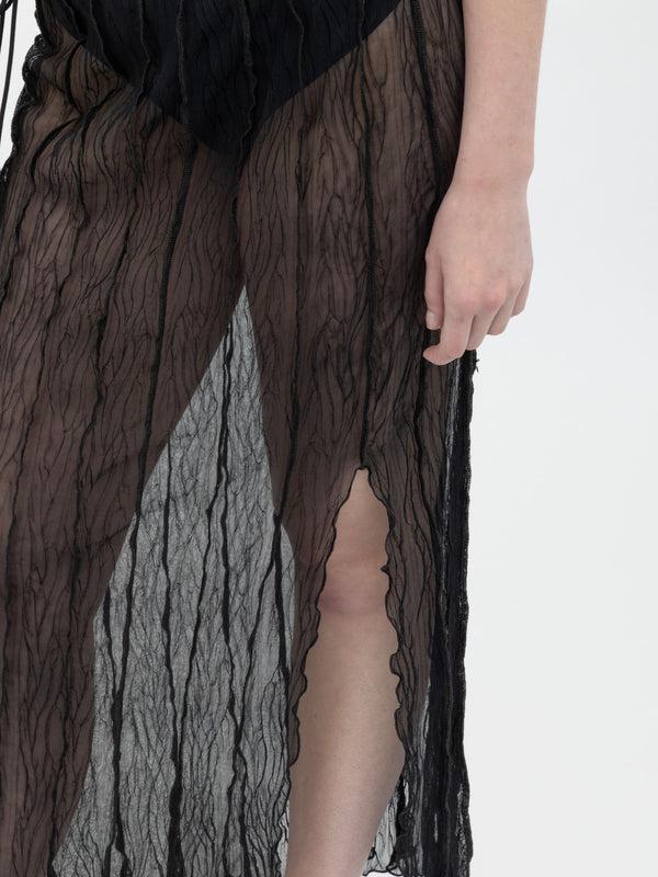 Ester Manas Black Crumpled Long Skirt