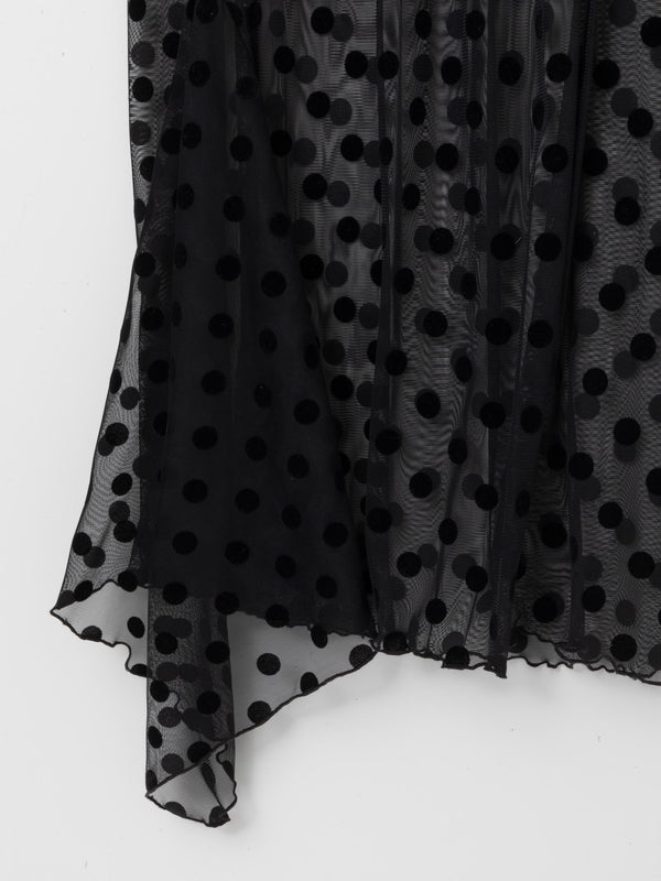 Ester Manas Black Polka Dots Asymmetric Skirt
