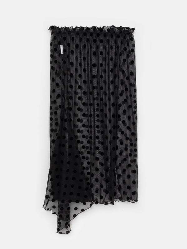 ester manas Black Polka Dots Asymmetric Skirt