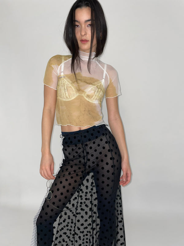 Ester Manas Black & White Polka Dots Long Skirt