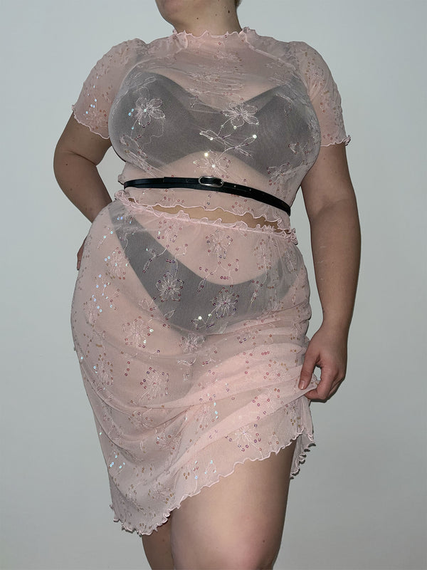Ester Manas Blossom Pink Sequin Top