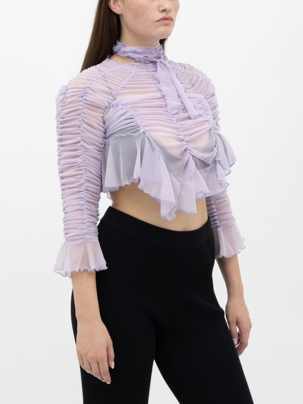 Ester Manas Bow Asymetric Ruched Top
