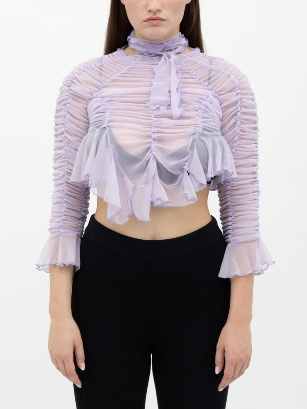 ester manas Bow Asymetric Ruched Top