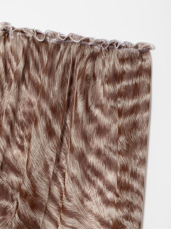 Ester Manas Brown Abstract Asymmetric Skirt