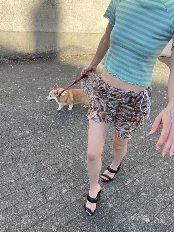 Ester Manas Brown Signature Mini Skirt