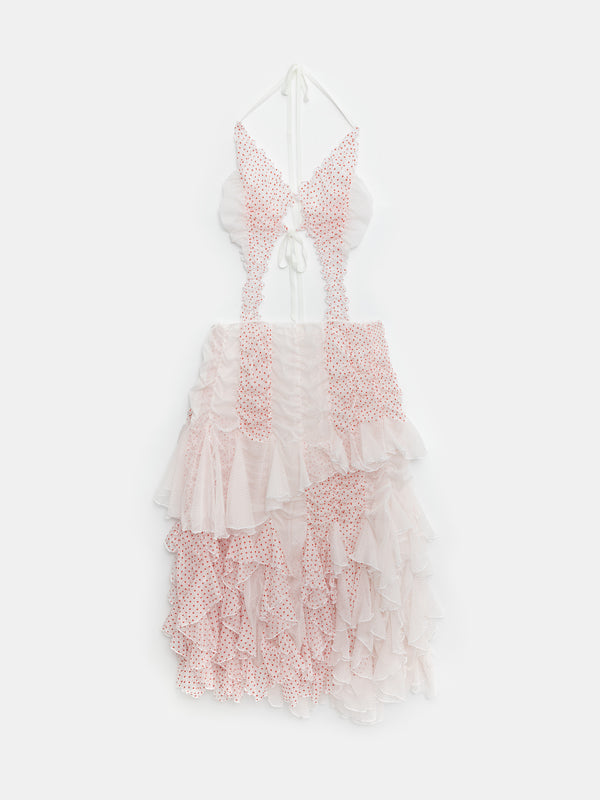 ester manas Butterfly Polka Dot Maxi Dress