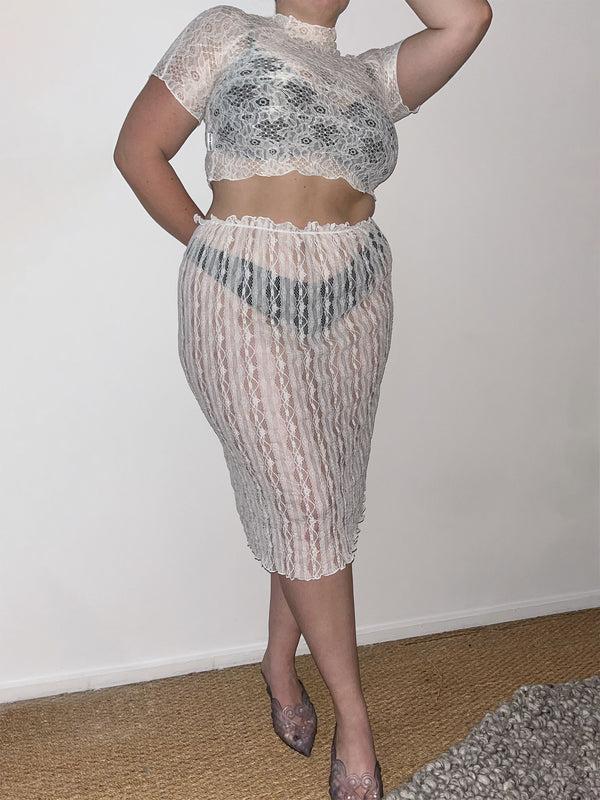 Ester Manas Cream Lace Skirt