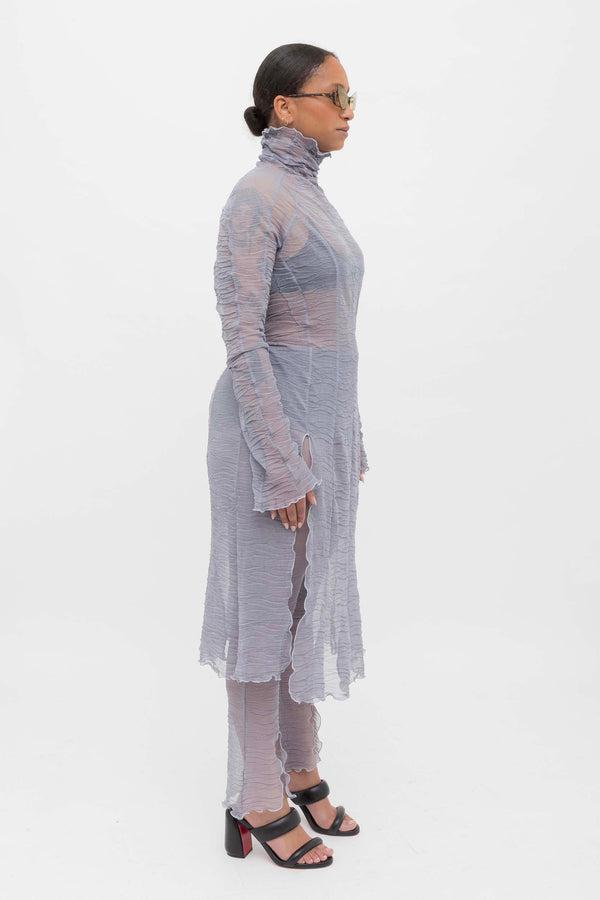 Ester Manas Grey Crumpled Long Dress