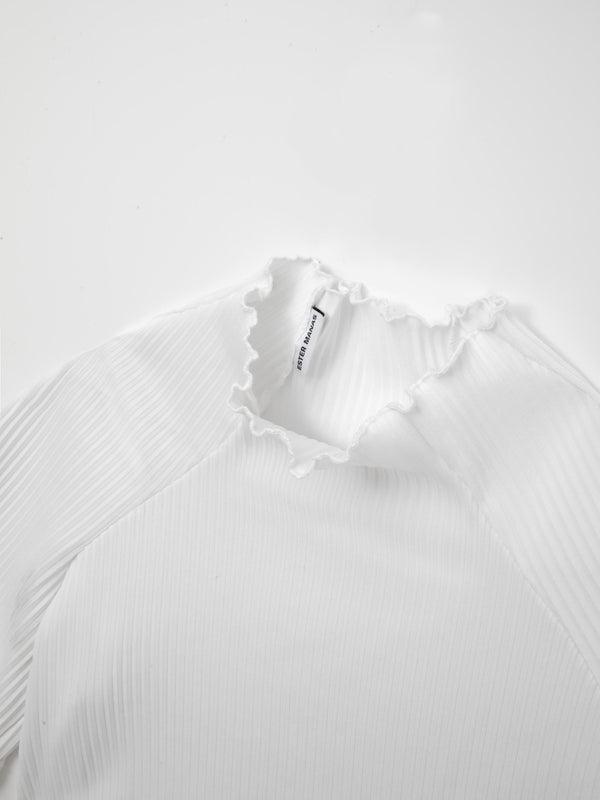Ester Manas Lace Rib White Easy Top