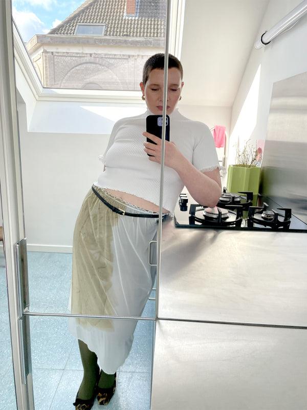 Ester Manas Lace Rib White Easy Top