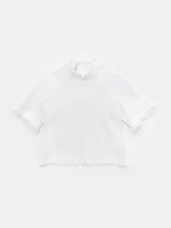 ester manas Lace Rib White Easy Top