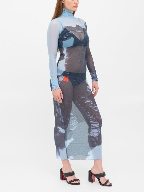 Ester Manas Mesh Print Long Dress