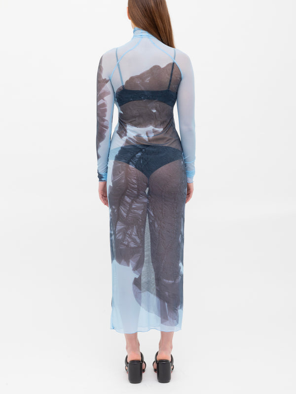 Ester Manas Mesh Print Long Dress