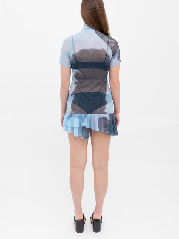 Ester Manas Mesh Print Short Dress